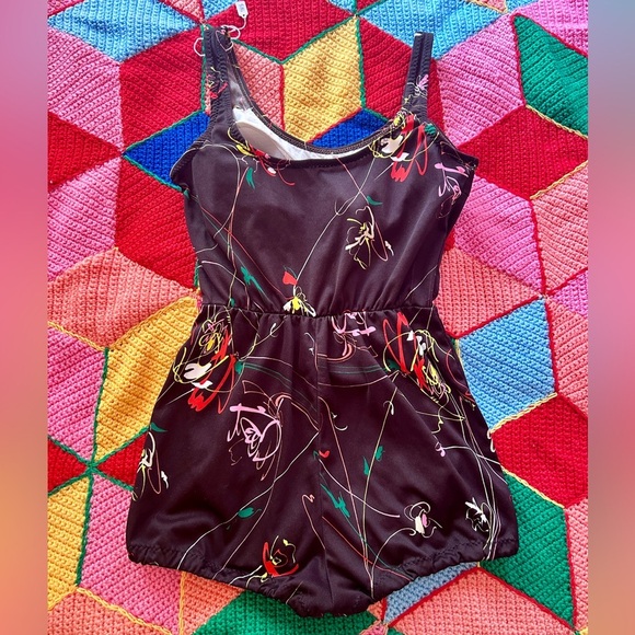 Vintage 60s Christina Swimsuit Romper One Piece Pin Up Mod Bathing Suit - Picture 9 of 12